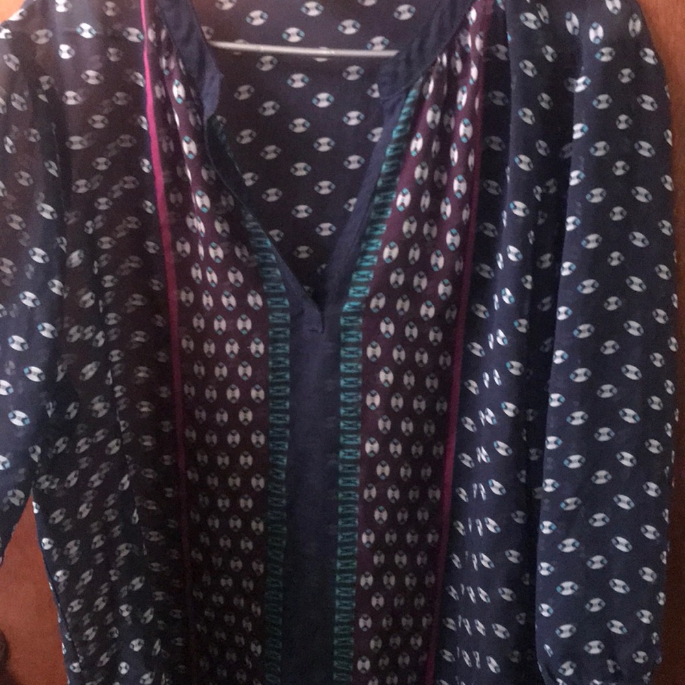Multi colored Navy Blue top